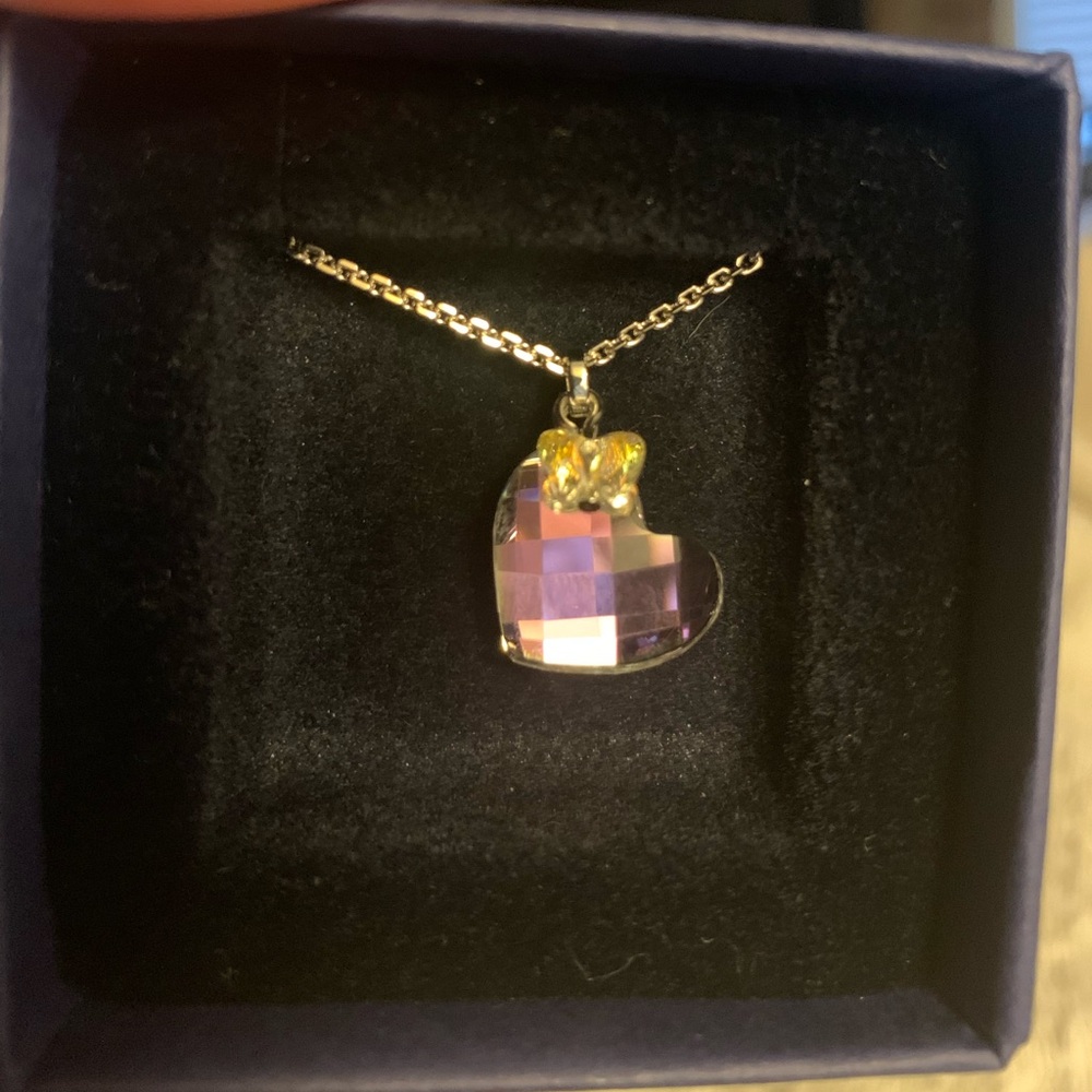 Swarovski Crystal Heart and Butterfly necklace